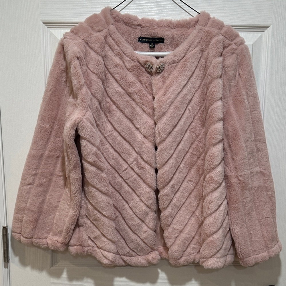 Adrienne Vittadini Blush Teddy Jacket
